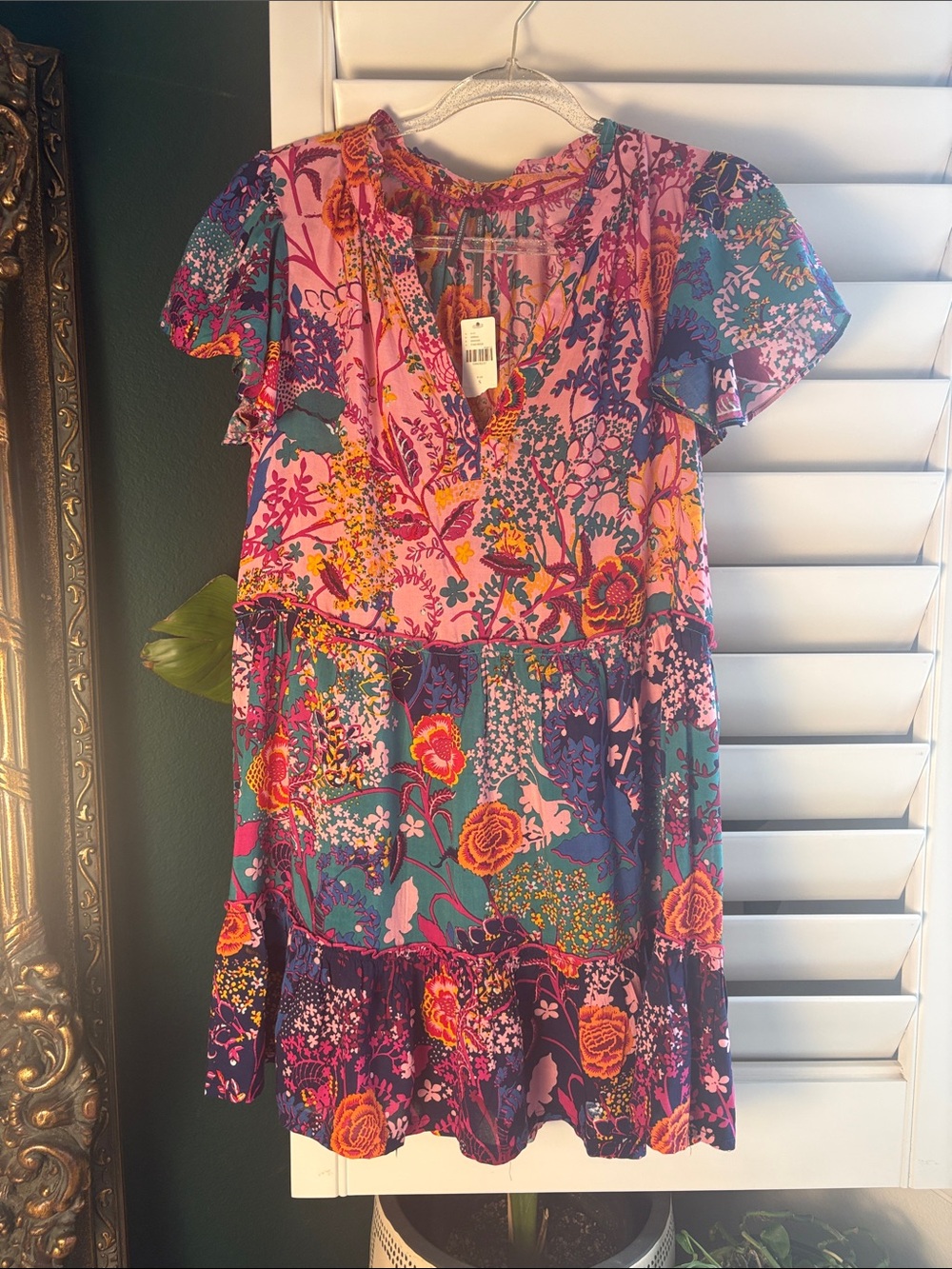 Anthropologie Penrose Tiered Tunic Mini Dress, size Small